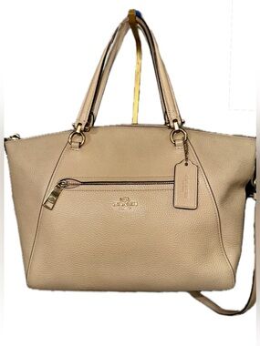 Coach Prairie Satchel 2 way Bag Pebble Leather Tan/Taupe (Style No. 58874) GUC